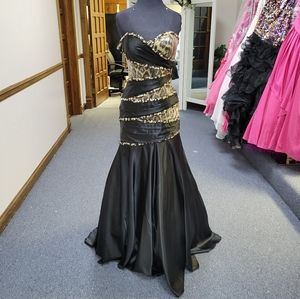 PARTYTIME BLACK LEOPARD MERMAID DRESS